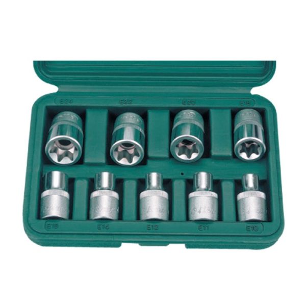 46410-9B- E-Star Socket Set- ½” Drive- 9 PCs